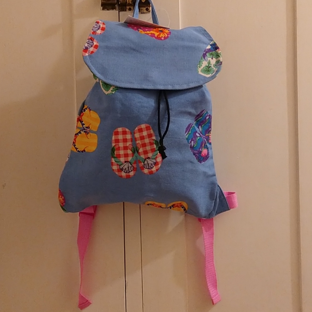 NWT Flip Flop Nation blue print backpack